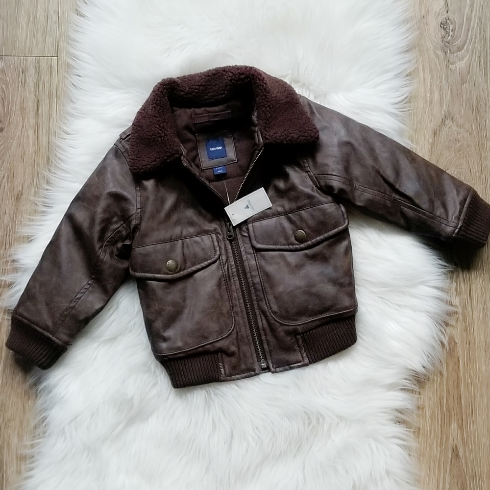 Gap Toddler Brown Faux Leather Jacket